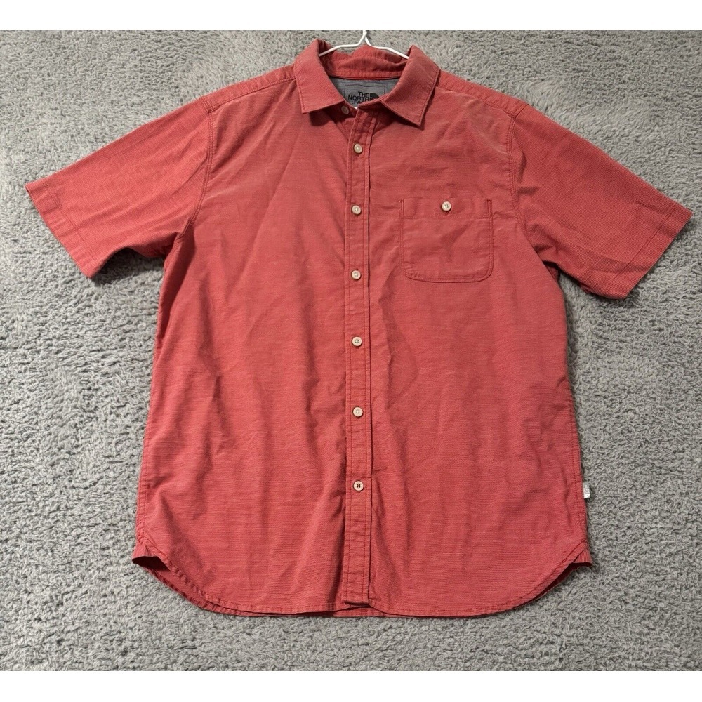 The North Face Shirt Mens Medium‎ Short Sleeve Pocket Walking Hiking Red